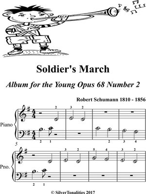cover image of Soldier's March Album for the Young Opus 68 Number 2 Beginner Piano Sheet Music